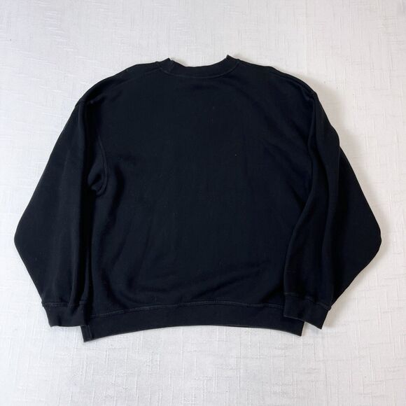 90s Fila Embroidered Spell Out Logo Crewneck Sweatshirt Boxy XL* Vtg Black USA - Picture 2 of 7